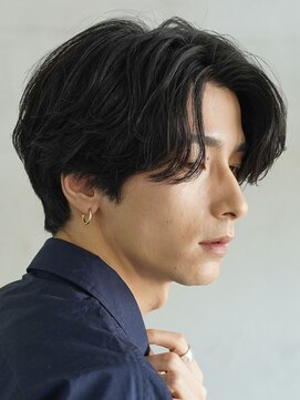 フィフス 渋谷(fifth) 渋谷大人ニュアンスパーマメンズカットセンターパート抜け感緩め