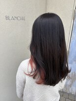ブランシェ ヘアデザイン(BLANCHE hair design) 暗髪カラー×ピンクイヤリングカラー