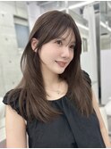 オリーブベージュ☆くびれレイヤー☆透明感カラー☆
