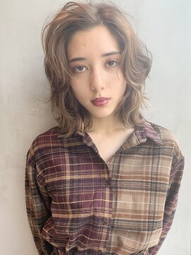 アルバム 銀座(ALBUM GINZA) かき上げウェーブヘア_耳かけウェーブパーマ_86994