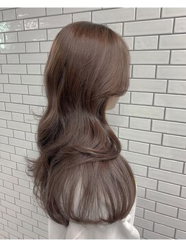 ジーナ 渋谷駅前(Zina) 小顔セミウェットウェーブピンクベージュハイライトカラー