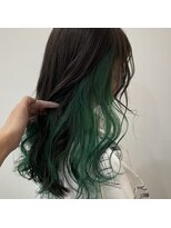 ラフ 原宿(L.a.a.g.f harajuku)&nbsp;インナーカラー グリーン@原宿