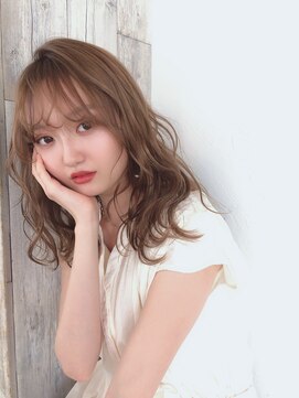 モニカ 横須賀中央店(Monica) デザインカラー/シルキーベージュ/グレージュカラー/斜めバング