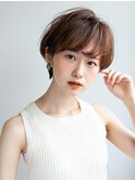 小顔補正立体カット/ミルクチョコレート/レディースショート