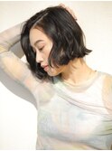 #ミニボブ #ダークアッシュ #フェミニン #モードボブ