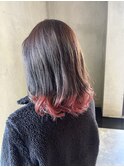 裾カラーピンク