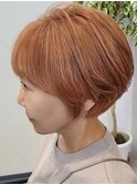 大人ショート/白髪ぼかし/ハイトーンカラー/簡単スタイリング