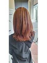 ローレン(LOREM)&nbsp;こなれミディ/オレンジカラー/秋カラー/ハイライト/イメチェン