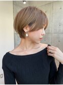 イメチェンショート外ハネボブ美髪ブルーブラックワイドバング