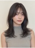 【透けバング】ナチュラルくびれで韓国美人な好印象ヘア