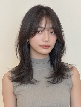 シュガーアンドソルト(SUGAR&SALT) 【透けバング】ナチュラルくびれで韓国美人な好印象ヘア