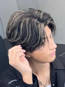 フィフスパーク(fifth PARK) 渋谷メンズハイライトカラー緩めスパイラルパーマメッシュカラー