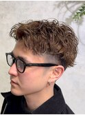 MEN’S HAIR/ブルーブラック/フェザーパーマ/ハイライト