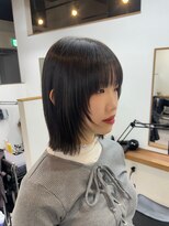 ファーストステップ 表参道(FIRST STEP)&nbsp;小顔見せミニボブ切りっぱなしボブくびれボブ前髪あり外はね丸み