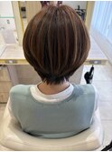 40代50代60代ひし形小顔ショートボブ絶壁解消白髪ぼかし