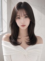 ユーフォリア 銀座(Euphoria)&nbsp;くびれレイヤーカット顔周りカット暗髪前髪シースルーバング銀座