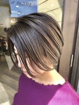 ヘア メイク ココ(hair make coco) 【ボブオンレイヤー】×【前下がり】