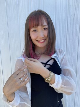 ヨーホー(YOO HOO) インナーカラーピンクヴァイオレット/内巻きワンカール