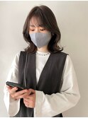 《袴田》シースルーバング/くびれミディアムレイヤー