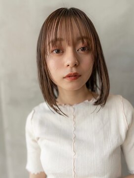 ケアリー 八千代緑が丘(Carelly) 大人かわいい前髪セシルカットココアブラウンフリンジウェーブ