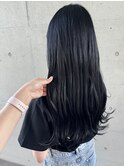 黒髪暗髪☆大人可愛いなみなみウェーブロングブルーブラック