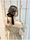 パーティーヘアセット♪ボブに作るゆるシニヨン