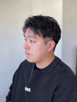 ソイクフ 四条大宮店(SOY-KUFU)&nbsp;アッシュブラックマッシュパーマ刈り上げツーブロック韓国ヘアー