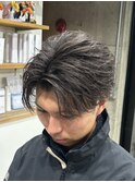 フェザーショートパーマ/メンズ/刈り上げ/眉毛/ツイスト