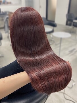 タム(tam) 赤髪　ダブルカラー　髪質改善カラー