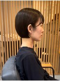 島田/ミニボブ 耳かけ 白髪ぼかし サイドバング 大人ボブ 人気