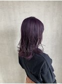 ダブルカラー　ハイトーン　ブリーチ　デザインカラー　パープル