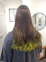 ヘア ケア ディエイチケー(HAIR CARE DHK) ロングヘア裾カラー黄緑