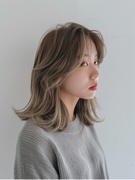 レイヤーカット/顔まわりカット/韓国ヘア/ロングレイヤー