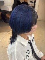 ブラウン(Brown)&nbsp;中性ウルフカット×デザインカラー