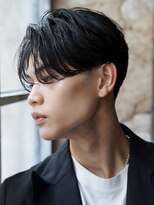 カライング(ing) スーツ短髪ツーブロック束感モテる黒髪シークレットパーマ流行