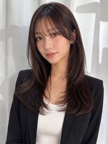 ヘアメイク ミチ 富田店(HAIRMAKE MICHI)&nbsp;【MICHI 富田店　古作蓮】 ロングレイヤー 韓国風ヘア ブラウン