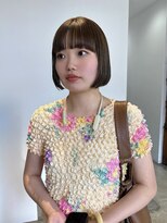 ヘアーアイストゥーレ(HAIR ICI TRE)&nbsp;ボブ　オリーブベージュ　夏カラー　ストレートパーマ　ミニボブ