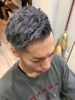 ヘアーサロン ミル(hair salon MiL) メンズダブルカラー アッシュグレー ツーブロック ネープレス