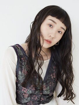 ヘアメイク マージ(hair make merge) 《東住吉区/デザインカラー》暗髪×ナチュラルウェーブ