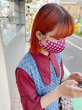 ソイ 下北沢(soi) 【blood orange】切りっぱなしボブ / オレンジカラー