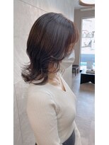 ドゥマン(Demain) 大人可愛いグレージュカラーボブウルフ黒髪ココアベージュ