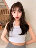 ANGELICA 韓国風ヘア ぱっつん前髪 ニュアンスカラー