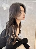 韓国前髪　くびれヘア　夏のヘアアレンジ