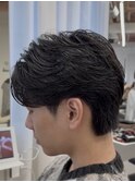 センターパート/ニュアンス/毛流れパーマ/池袋メンズカット
