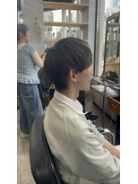 ソイクフ 高田馬場店(SOY-KUFU) グレージュハイライトナチュラルラウンドニュアンスパーマメンズ