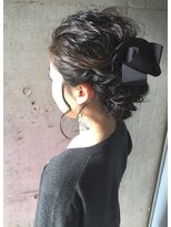 schritt  黒リボンで大人レディヘアセット＊mutsuki