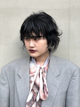 ヘアー アイス ルーチェ(HAIR ICI LUCE) ショート風ヘアアレンジ 黒髪 無造作 モード ストリート