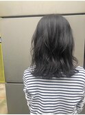 ゆる巻き髪風パーマ　大人ミディアム韓国カラー