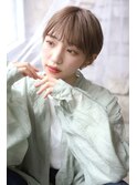 大人可愛い20代30代40代黒髪前下がりショートボブ丸みショート◎