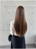 ハイトーンブラウンベージュ ツヤ髪スーパーストレートロング